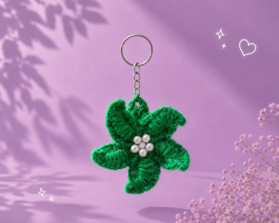 Beaded Flower Keychain