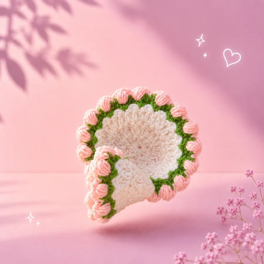 Tulip Bloom Crochet Charm