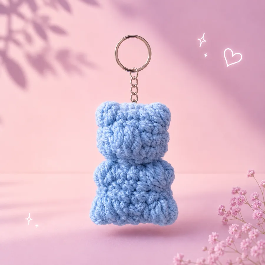 Blue Gummy Bear Keychain