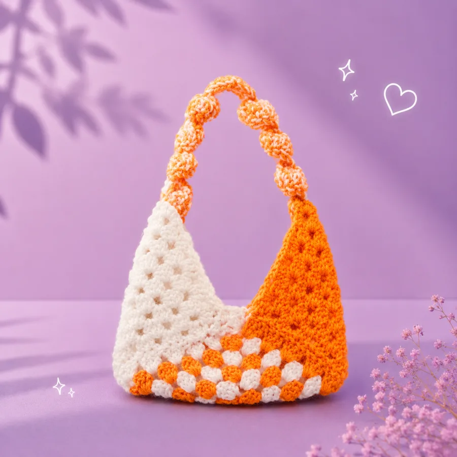 Colorblock Crochet Tote