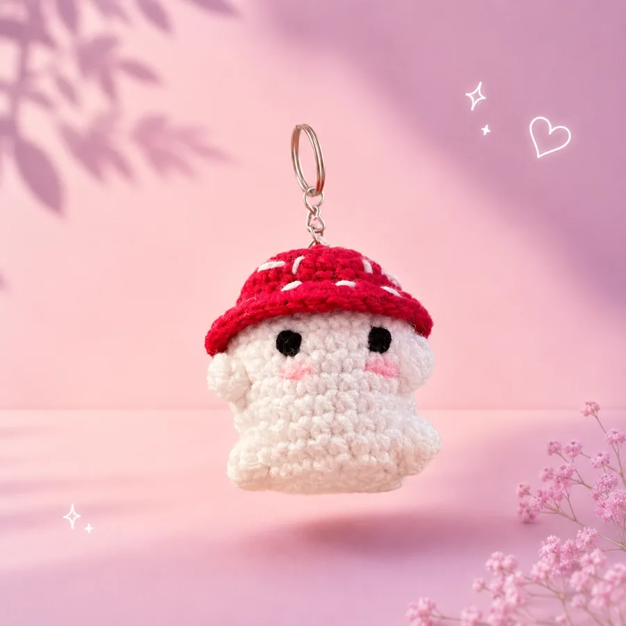 Toadstool Mushroom Keychain